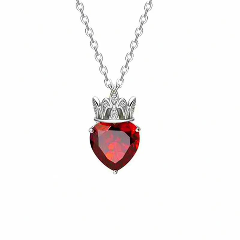 UQBing, модные, 925 пробы, серебряные, циркон, корона, сердце, подвеска, ожерелья, цепочка, ожерелья, ювелирные изделия, воротник, Colar de Plata