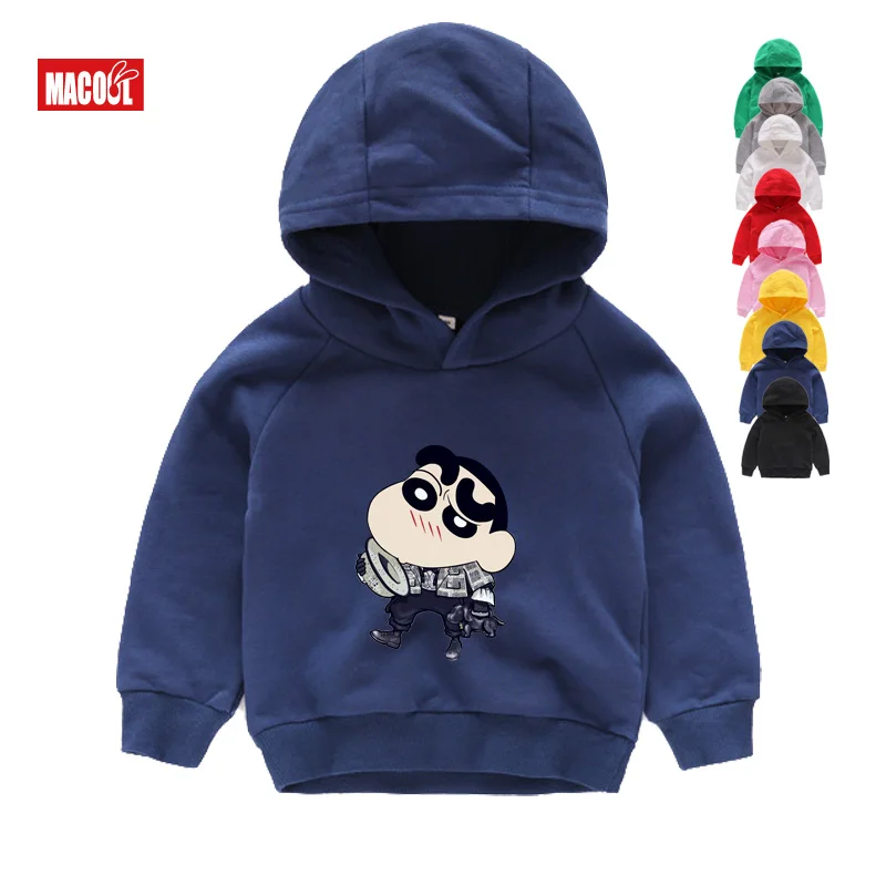 Толстовки с героями мультфильмов «Crayon Shin-chan»; детские толстовки с капюшоном в стиле аниме; толстовки с длинными рукавами для мальчиков и девочек; футболки «Shinnosuke Nohara»