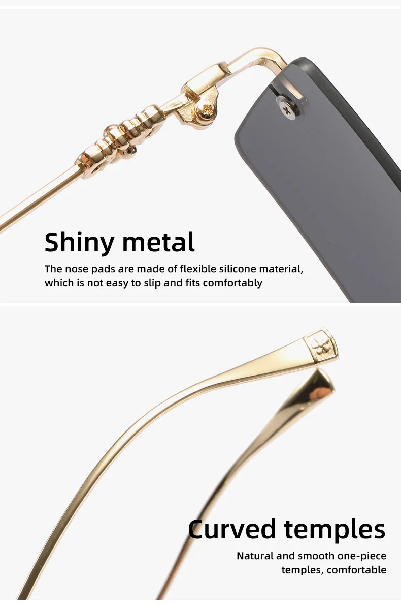 2021 Fashion Square Glasses Women Sunglasses Classic Vintage Metal Frame Eyeglasses Male Female Luxury Sun Glasses Uv400