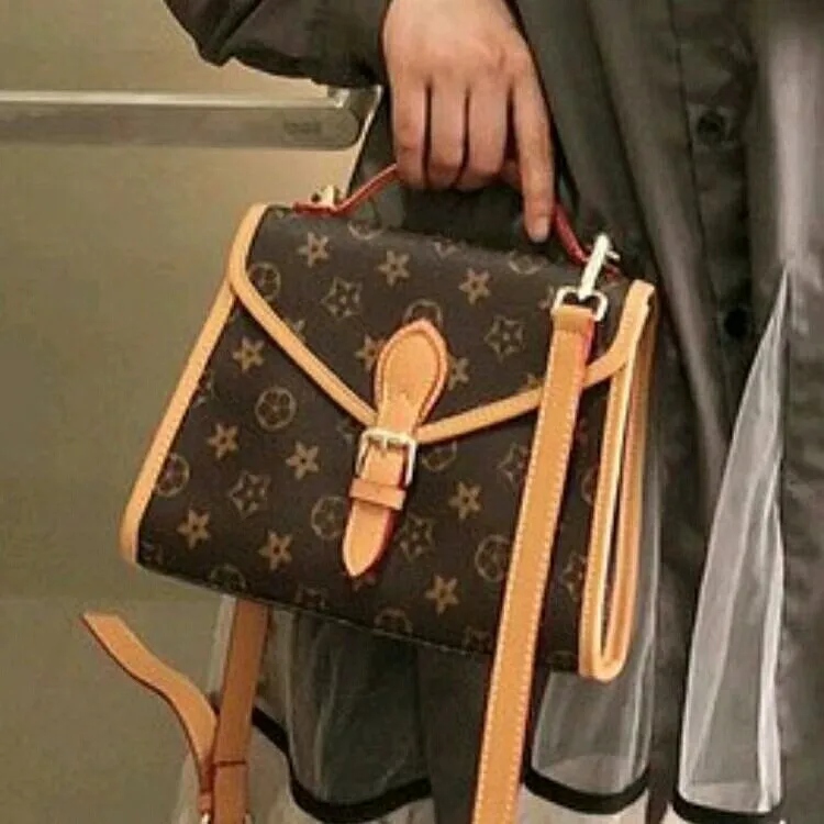 

High Grade Textured Contrast Color Printed WOMEN'S Bag Non-mainstream Western Style Versatile Europe And America INS-Style Hand