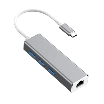 

USB C HUB Gigabit Ethernet Rj45 Lan Adapter USB Type C to USB 3.0 HUB 10/100/1000 Network Card for ChromeBook