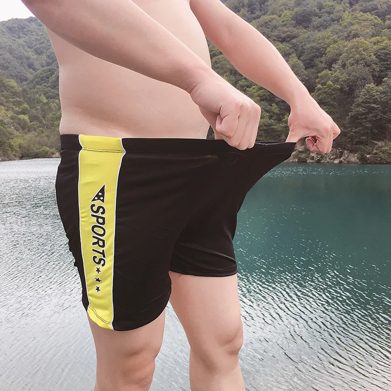 

Lard-bucket Swimming Trunks Men's Plus-sized Fat Quick-Dry High Elastic Extra Large Loose-Fit Boxers Men Swimwear