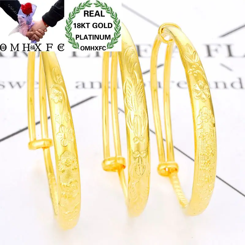 OMHXFC Wholesale European Fashion Woman Girl Party Birthday Wedding Gift Dragon Phoenix Fishes18KT Gold Bangles Bracelets BE25 | Украшения