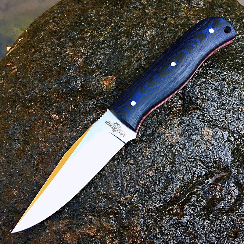 

[BROTHER F008] 61HRC D2 blade Fixed Blade knife Bushcraft Knives Straight Tactical Hunting Camping high quality EDC tool