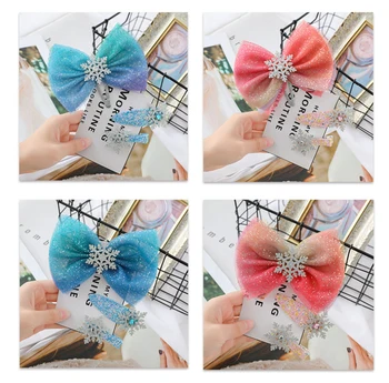 

1/3pc Princess Hair Clips Candy Bow Snowflakes Cute Colored Hairpin BB Hair Clips For Baby Girls Hairpins Hair Styling Tool 2020