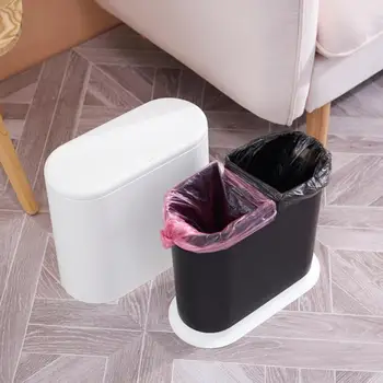 

Household Press-type Trash Can Plastic Waste Bin Flip Cover Classified Garbage Bucket Cleaning Tool for Kitchen Bathroom