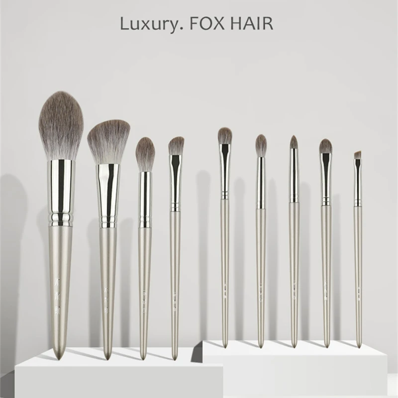 Naturliche Make Up Pinsel Luxus 9 Stucke Fuchs Haar Make Up Pinsel Set Professionelle Tier Pelz Pulver Erroten Lidschatten Blending Pinsel Werkzeug Eye Shadow Applicator Aliexpress
