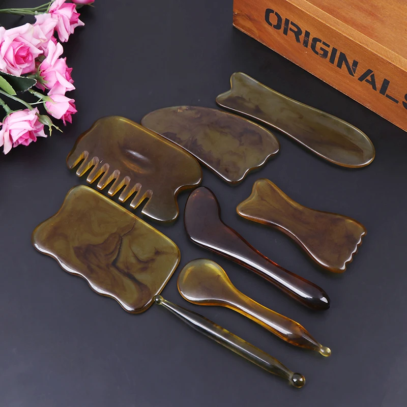 HOT SPA Therapy guasha Massager Scraping Board Natural Resin Guasha Massage Sticks Tool   Antistress Body