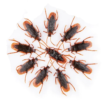 

10 pcs Fake Cockroach Toys Halloween funny soft plastic PVC can placed on the table to scare the guests