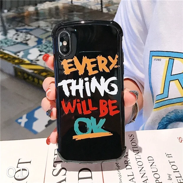 Изогнутая форма граффити с английскими буквами для iphone xs/max/xr мобильный корпус 8 plus/7 для пар и анти-падение мягкий