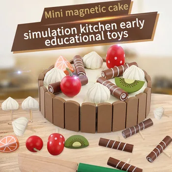 

Wooden Baby Kitchen Toys Pretend Play Cutting Cake Play Food Kids Toys Wooden Fruit Cooking Birthday Gifts Interests Toy