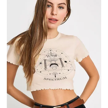 

Jastie Vintage Printed Bodycon Sexy Crop Top 2020 Summer Streetwear Casual Blusa Women T Shirts Short Sleeve O Neck Tee Female