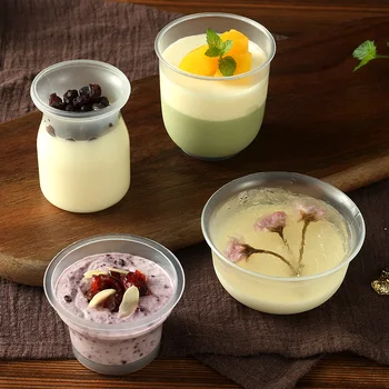 

50pcs Roasted translucent ice cream bowl disposable pudding cup high temperature jelly dessert decor cup kitchen accessories