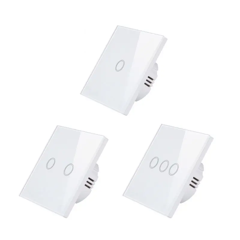 AC 100-250V 2000W 2,4G, Wi-Fi, сенсорный настенный светильник переключатель Панель 1/2/3 приложение Управление светодиодный потолочный вентилятор-люстра, умный переключатель