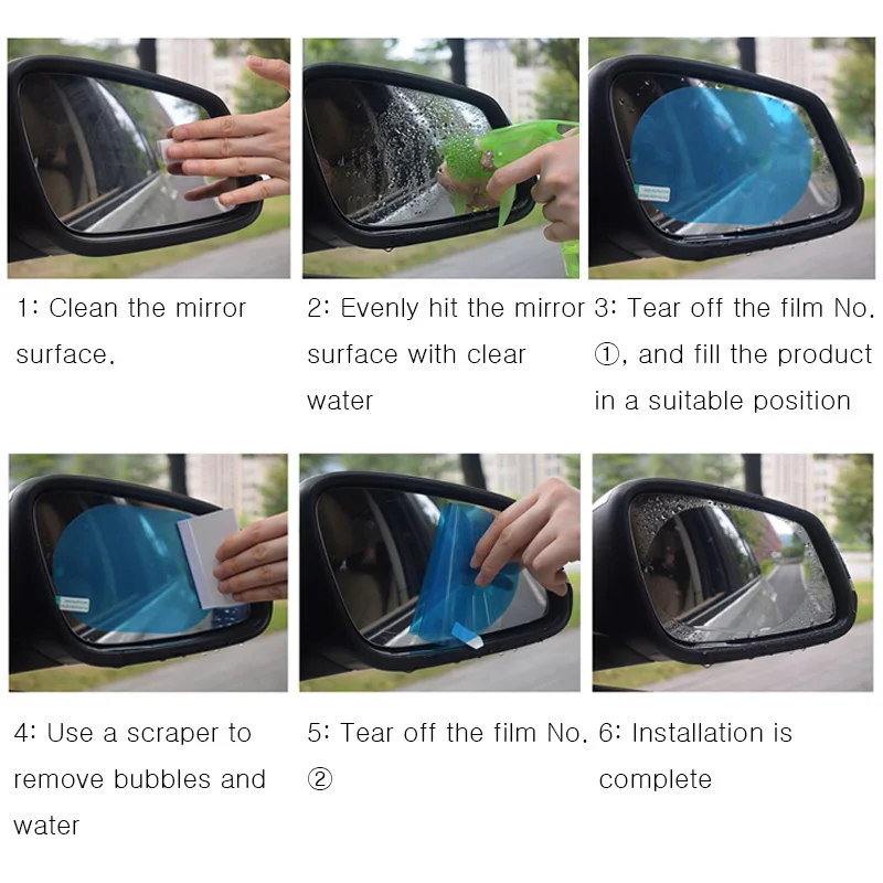 JKLJKL Auto Rückspiegel Schutz Anti Nebel Auto Spiegelfenster Löschen  Filmfilm wasserdichte Auto Aufkleber (Color Name : 100-150) : :  Auto & Motorrad