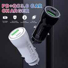 

Car Charger 3A Fast Charging Dual-Port QC3.0+PD Cigarette Lighter Charger Adapter for iPhone Galaxy