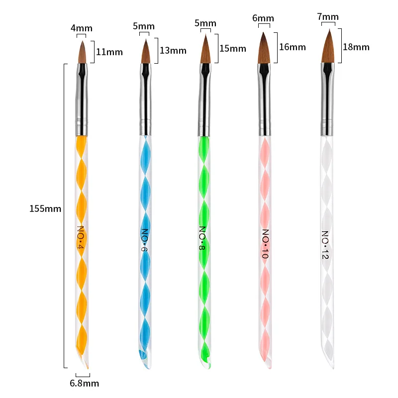 5 шт. дизайн ногтей акриловый гель-лак для уф-лампы кисть ручка кристалл дизайн цветок живопись рисунок кутикулы толкатель советы маникюр инструменты резьба