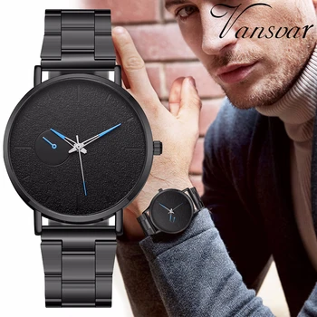 

Hot Sale Fashion Men Stainless Steel Sport Watches Casual Luxury Quartz Watch Men's Watch Vansvar Clock Relogio Masculino