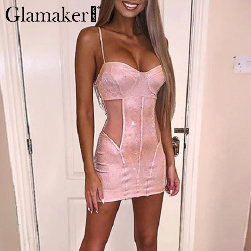 Glamaker трикотажное облегающее платье на бретельках с v образным вырезом женское