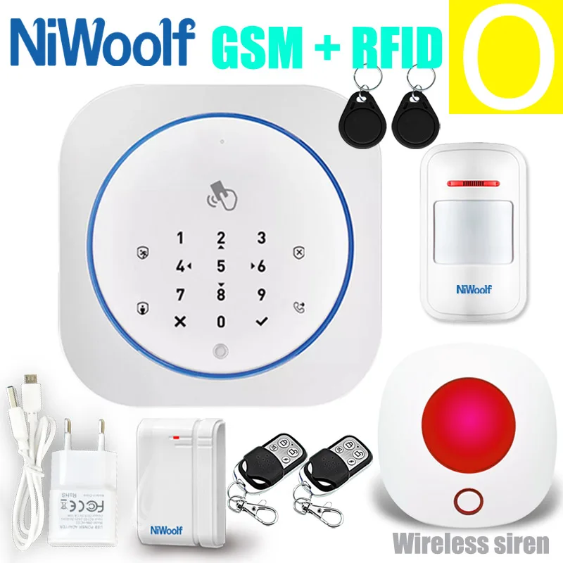 GSM сигнализация Wi-Fi GSM сигнализация домофон дистанционное управление Автонабор 433 МГц детекторы IOS Android Tuya приложение управление сенсорная клавиатура - Цвет: O