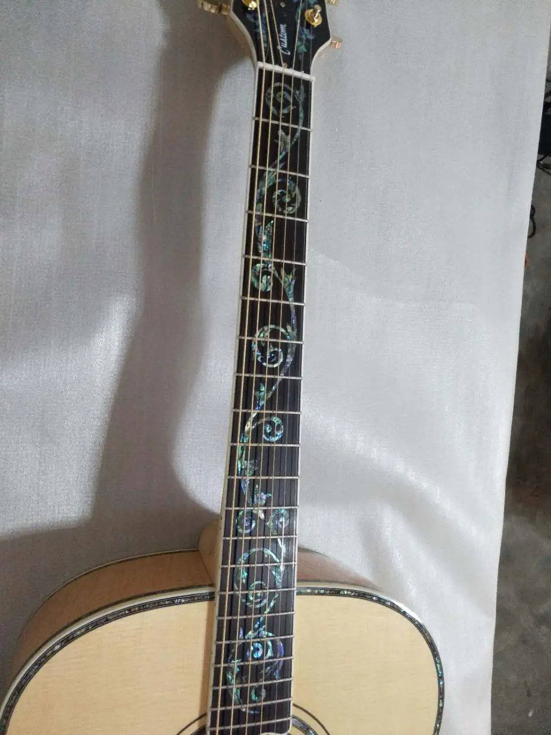 

free shipping AAA custom shop vine guitar flame maple gloss natural guitarsolid spruce jumbo 43 inches acoustic electric guitar