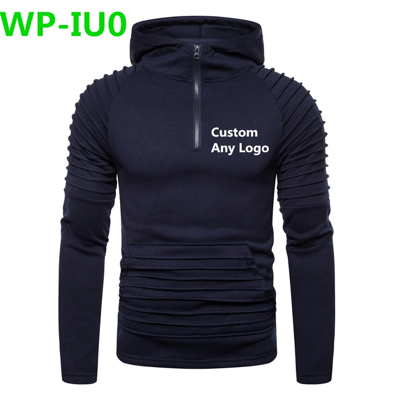 WP-IU0, новинка, Осень-зима, мужские толстовки с капюшоном, на молнии, с принтом, с отворотным рукавом, мужские повседневные толстовки в стиле хип-хоп, спортивная одежда, облегающая спортивная одежда