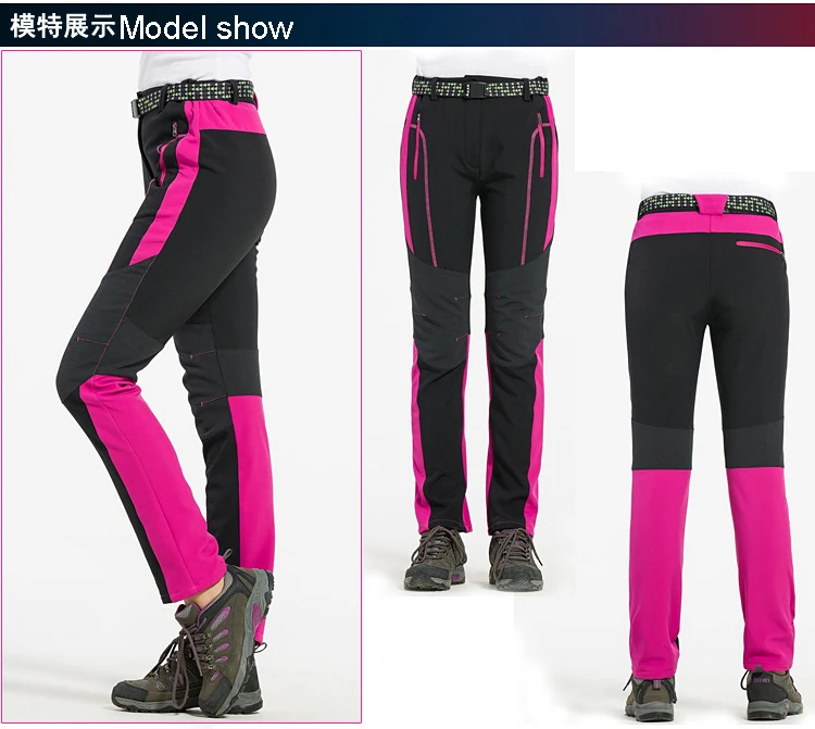 Snow Pants Women Men Thick Warm Fleece Softshell Pants for Waterproof Windproof Fishing Camping Hiking Skiing Trousers