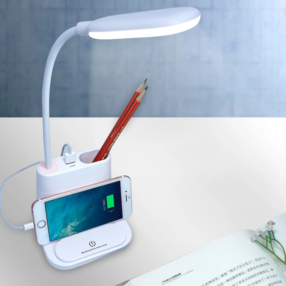  LED Desk Lamp USB Rechargeable Touch Dimming Adjustment Table Lamp for Children Kids Reading Study  - 4000270797050