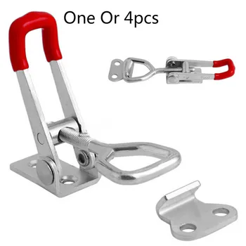 

4Pcs Adjustable Steel Lever Handle Clamp Hasp Toggle Latch Catch Lock For Cabinet Boxes Door Toggle Clamp Horizontal Clamp