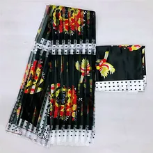 Лучшие продажи Gahna Стиль атласная шёлковая ткань с лентой из органзы Lastest стиль Африканский Воск дизайн для свадебного платья