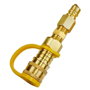 

3/8 Inch Natural Gas Quick Connect Fittings,Lp Gas Propane Hose Quick Disconnect Kit, 100% Solid Brass