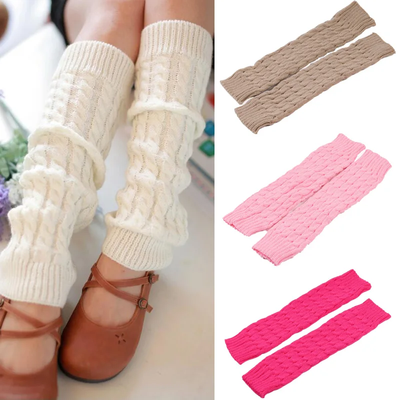 Japanese Lolita Leg Warmers Women Winter Thicken Knit Loose Style Lady