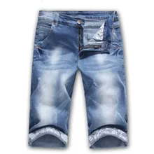 Горячая Распродажа Лето Новое модное повседневное обтягивающее хлопковые шорты мужские джинсы синие шорты Модная Мужская джинсовая брендовая одежда плюс размер
