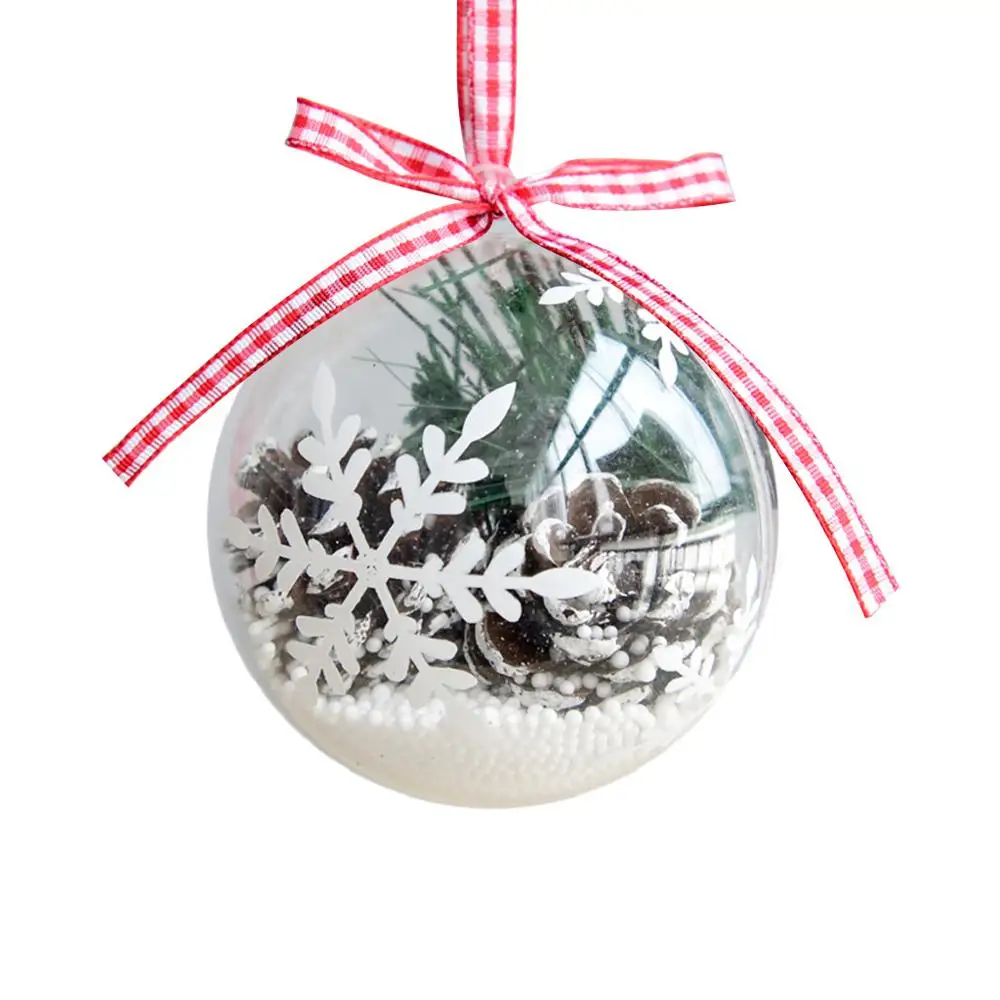 Рождественское украшение шар прозрачный Рождественская елка подвесной шар для рождественской елки безделушка украшения 8 см украшение sapin de noel#35 - Цвет: Мятно-зеленый
