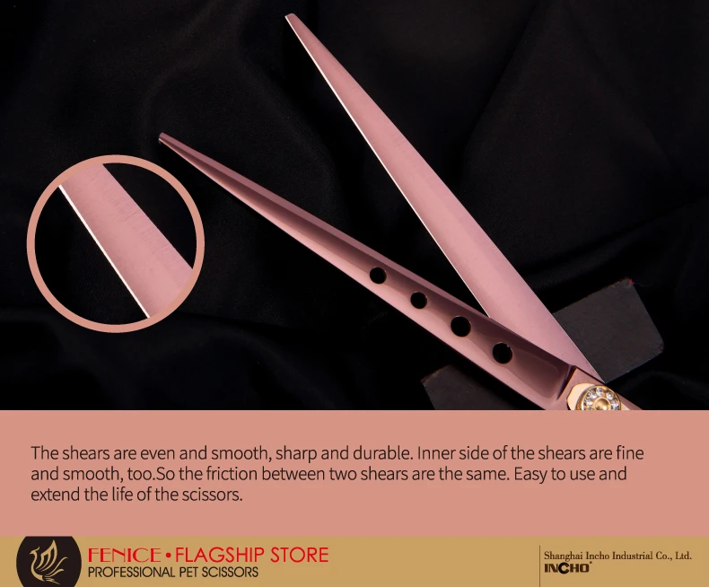 Fenice Профессиональный high-end 7,0 7,5 8,0 дюймов стрижка кошек и собак Ножницы прямо Собака Ножницы Для Стрижки животных ножницы