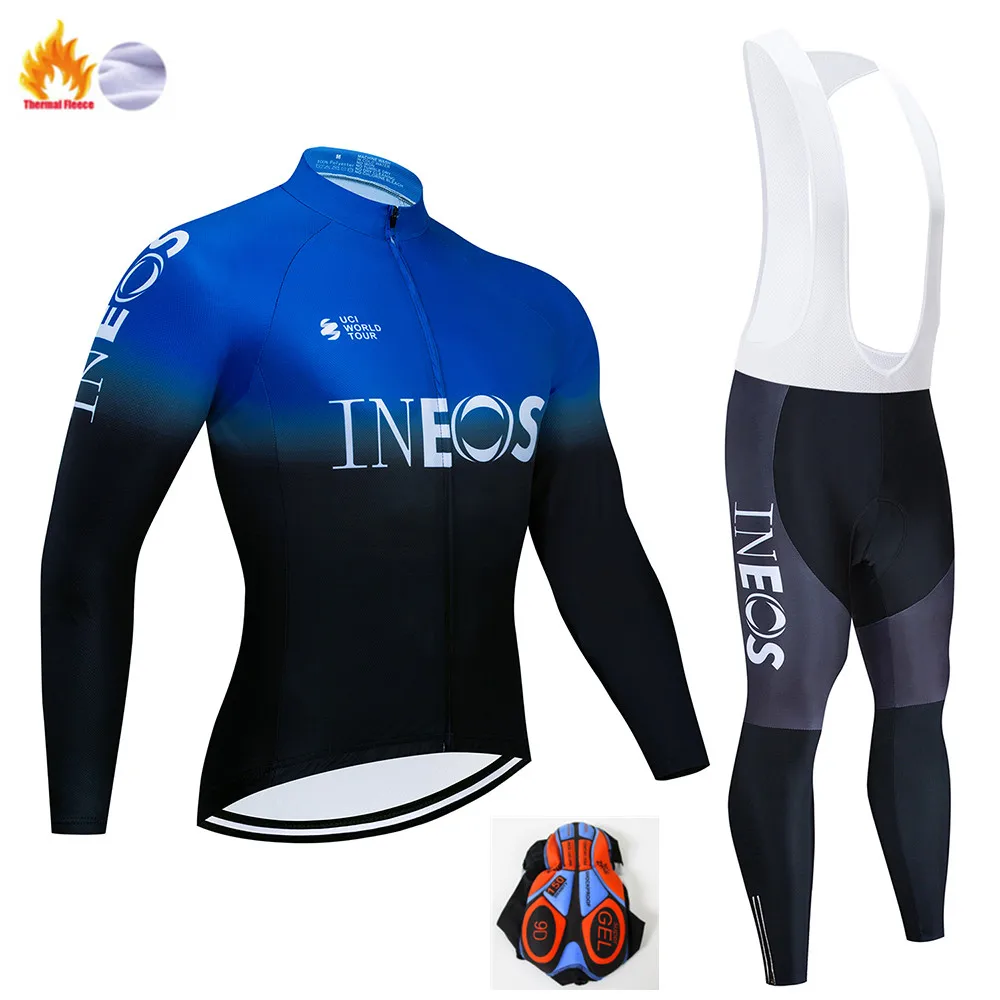 INESO зимняя одежда с длинными рукавами для езды на велосипеде, флисовый комплект, теплая зимняя одежда для езды на велосипеде, сохраняющая тепло