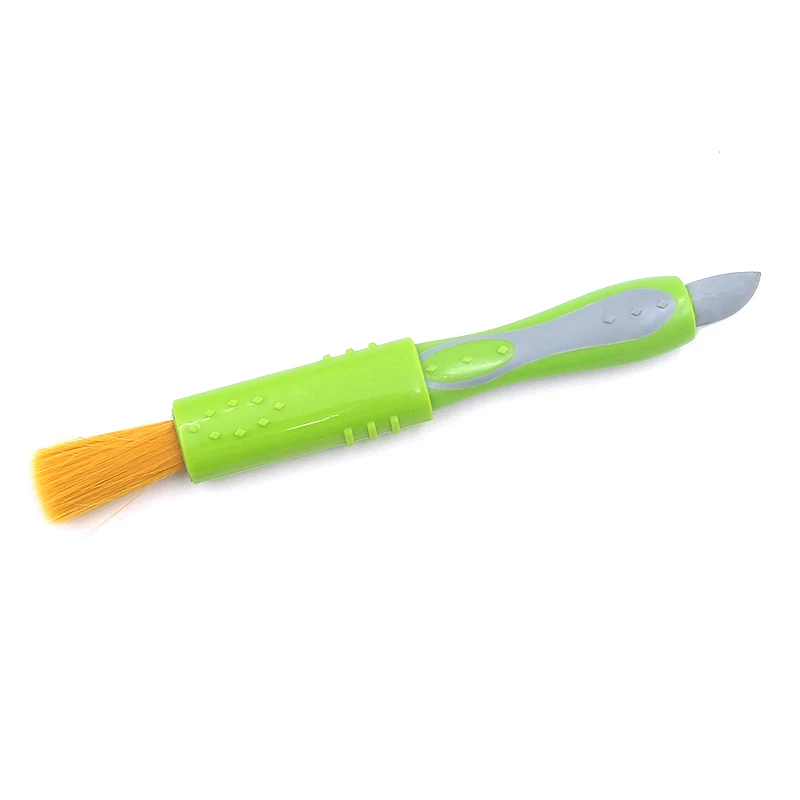 Multi-Function Cleaning Brush Yellow Gray Two-Head Brush Computer Keyboard Cleaning Brush Blinds Glass Car Cleaning Brush - Цвет: As picture