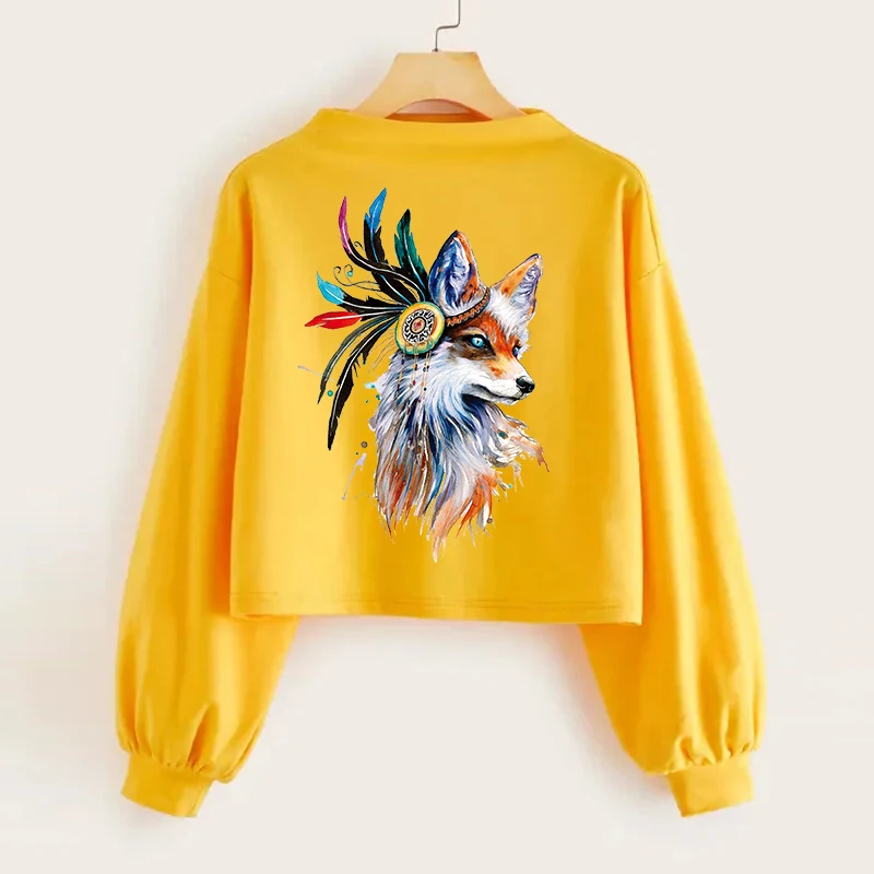 Animal Feather Patches Iron On Stickers T-shirts Lion Wolf Horse