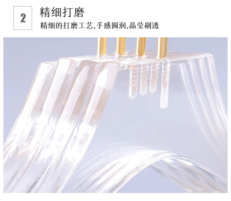 Yi biao Manufacturers Direct Selling Clothes Hanger Acrylic Transparent Clothes Hanger Wedding Dress Studio Clothing Store Trans