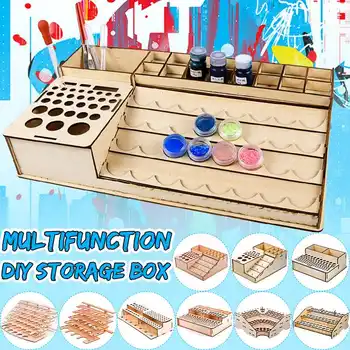 

New 6 Type DIY Wooden Paint Bottles Storage Rack Holder Modular Master Paint Box Organizer Drawing Storage Tool Supplies Collaps