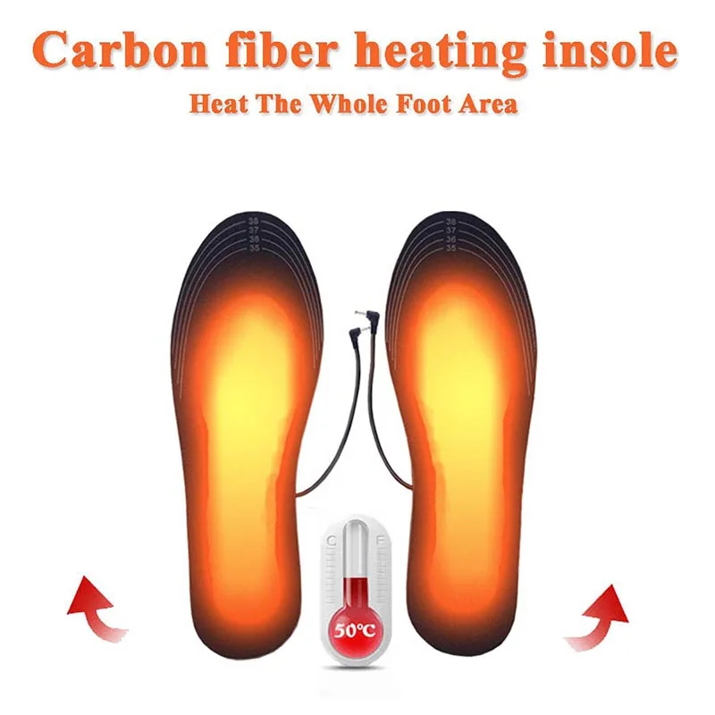 

Rechargeable Electric Heated Insoles USB Washable Cuttable Shoes Insert Pads Set Foot Warmer Care Accessory