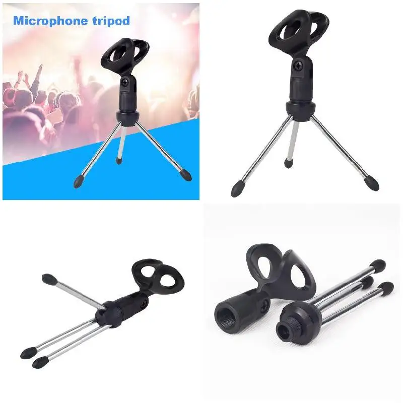 Microphone Mic Stand Tripod Bracket Portable Zinc Alloy Desktop Table Adjustable Holder HJ55