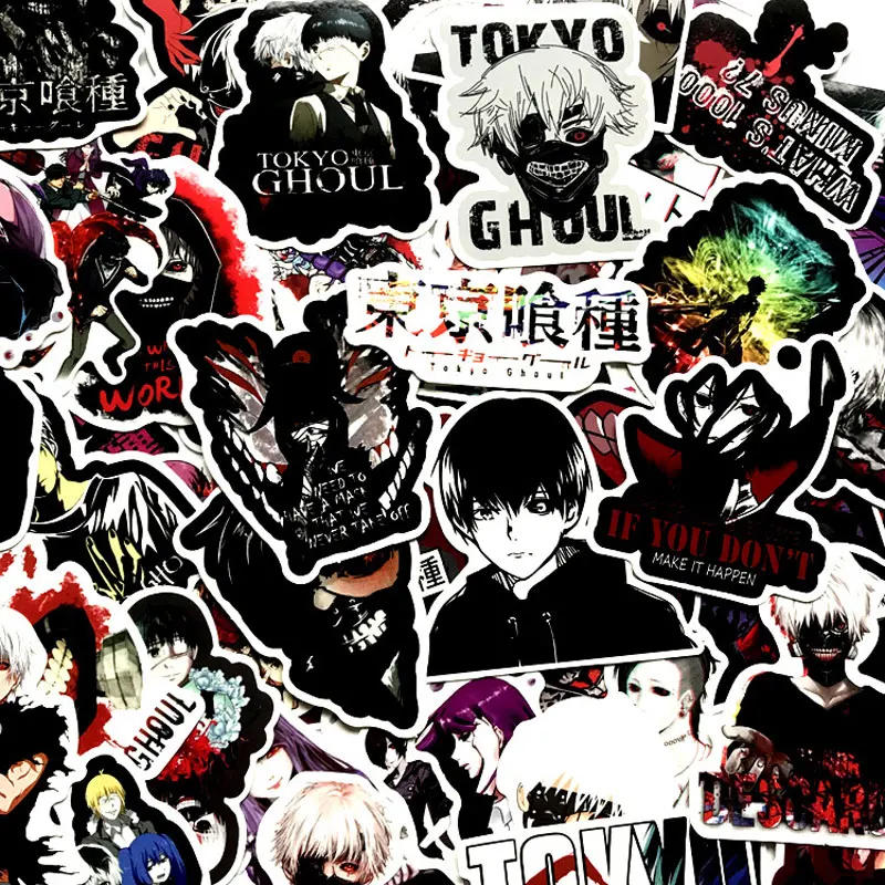 

50pcs Japan Anime Tokyo Ghoul Stickers Pack Terror Graffiti Horror Pegatinas Waterproof Toy For Luggage Laptop Skateboard