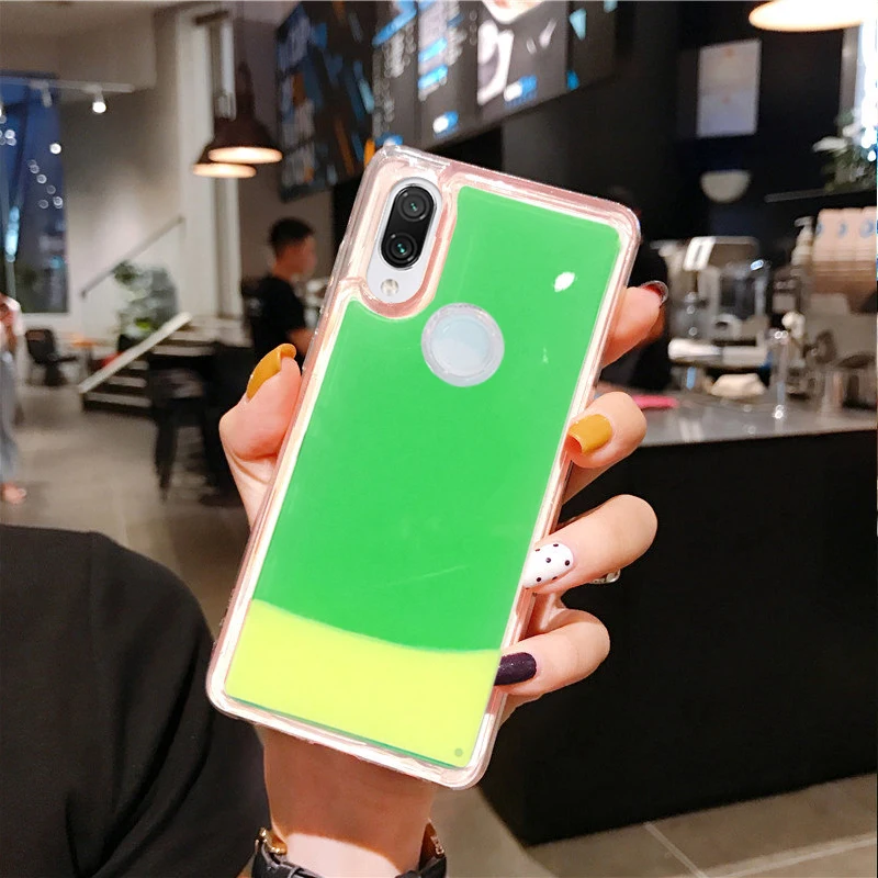 YISHANGOU светящийся неоновый песок чехол для Xiaomi Redmi Note 8 Note 7 Pro 7 светится в темноте Жидкий блеск зыбучий песок чехол для телефона