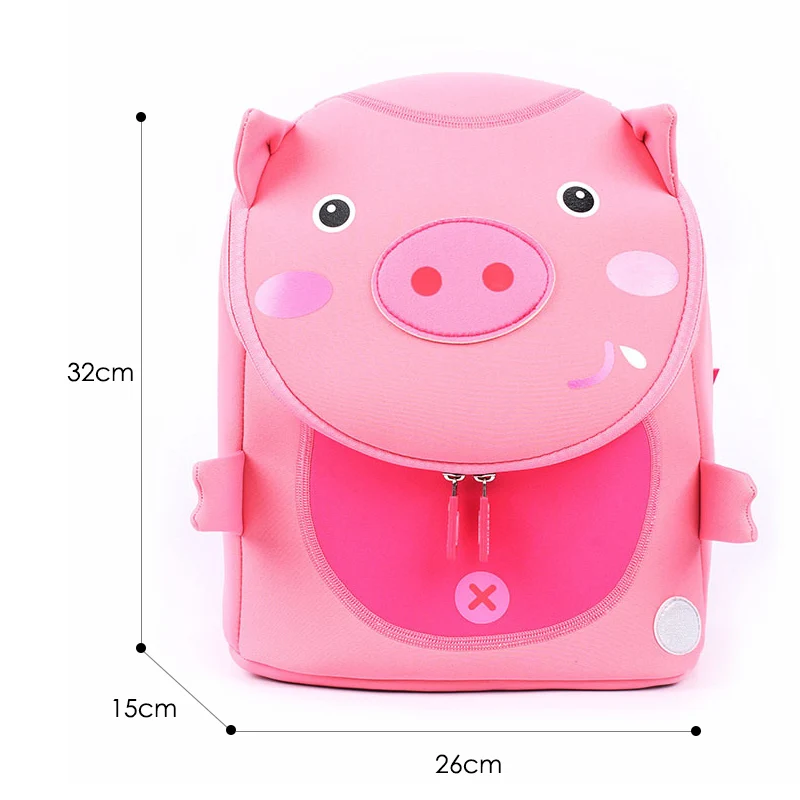 Pink Pig Детский рюкзак для девочек и мальчиков 3D счастливая модель слона школьный слон анти-потеря дорожная сумка через плечо для еды детские сумки - Цвет: Pink Pig