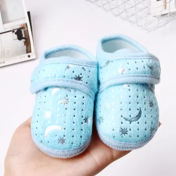 

Baby Shoes Newborn Fashion Non-Slip Lovely Moon Star Girls Boys Comfortable Soft Sole Prewalker Warm Casual Flats Shoes