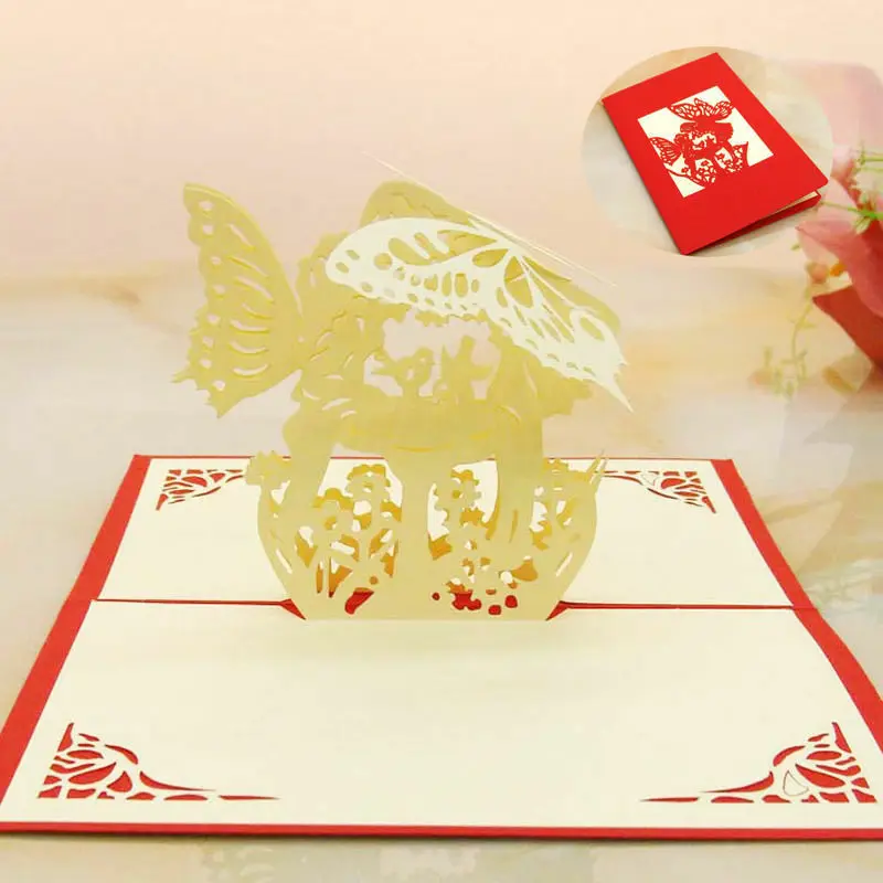 Модная креативная 3D открытка-раскладушка День рождения Свадьба День Святого Валентина поздравительные открытки для юбилея приглашения