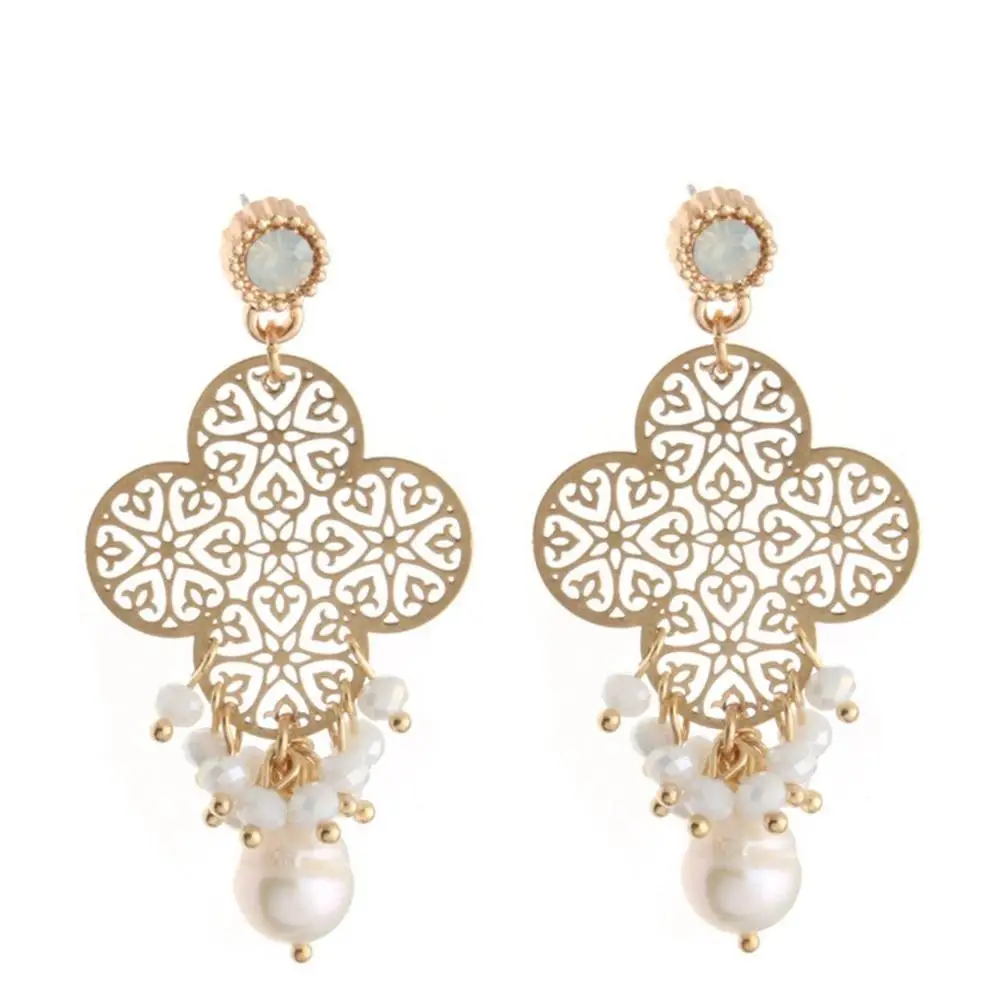 Oorbellen-pendientes de lujo originales para mujer, perlas de cristal de moda, para boda, exquisitos, joyería