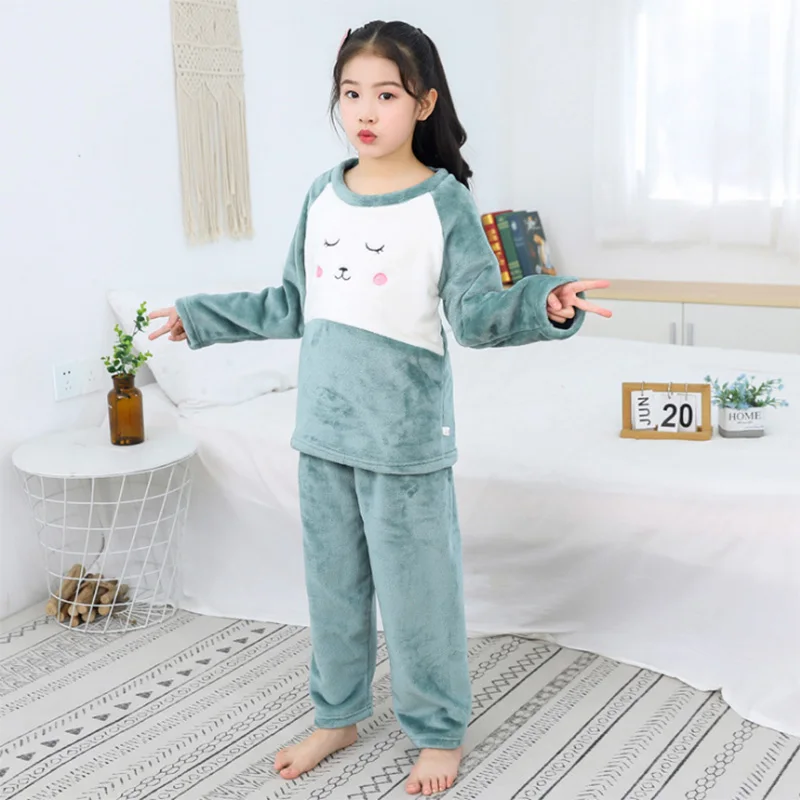 Conjuntos de Roupas para Crianças Dormirwear para Meninas Conjuntos de Pijama Velo Crianças Meninos Noite Wear Inverno Bebê Menino Menina Conjunto 7 sleepwear para meninas meninos conjuntos de pijama