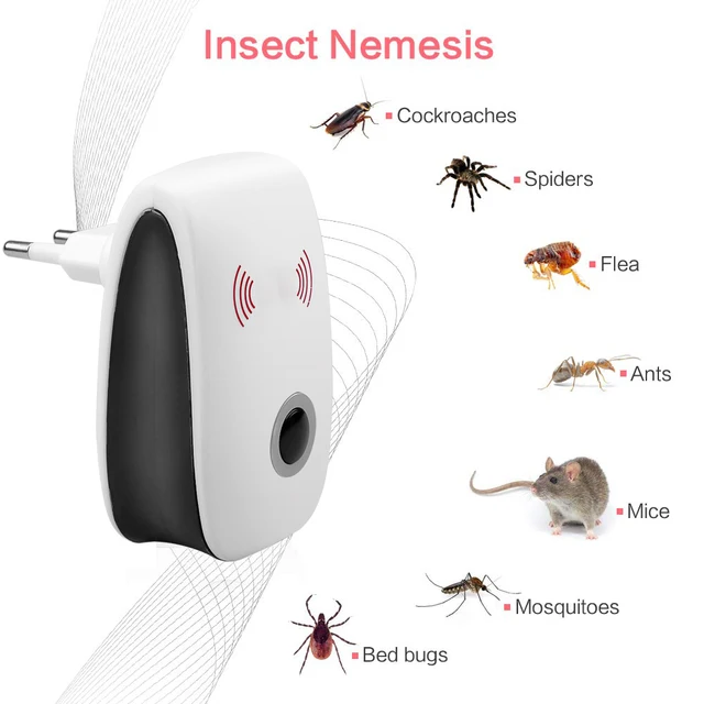 EU/US Ultrasonic Anti Mosquito Killer Insect Repeller Rat Mouse Cockroach Pest Rats Reject Repellent